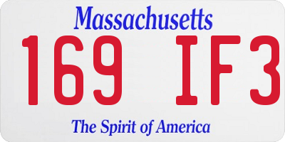 MA license plate 169IF3