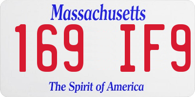 MA license plate 169IF9