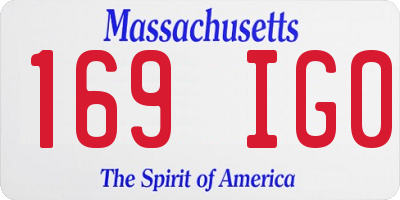 MA license plate 169IG0