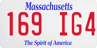 MA license plate 169IG4