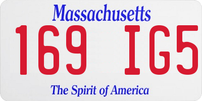 MA license plate 169IG5