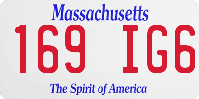MA license plate 169IG6