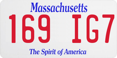 MA license plate 169IG7