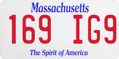 MA license plate 169IG9