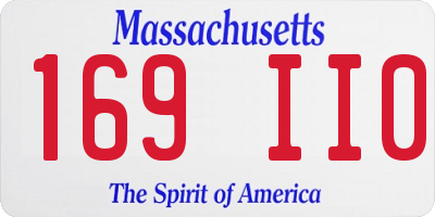 MA license plate 169II0