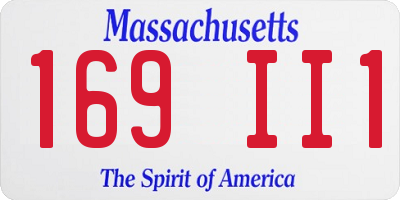 MA license plate 169II1