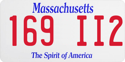 MA license plate 169II2