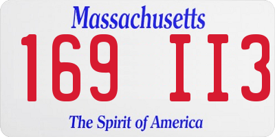 MA license plate 169II3