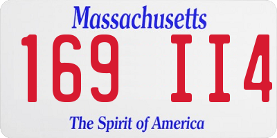 MA license plate 169II4
