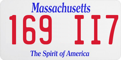 MA license plate 169II7