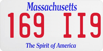 MA license plate 169II9