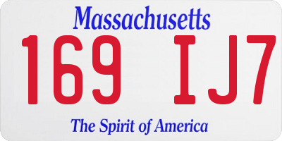 MA license plate 169IJ7