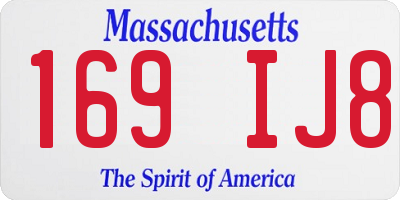 MA license plate 169IJ8