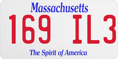 MA license plate 169IL3