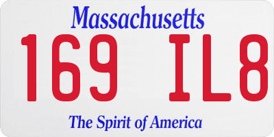 MA license plate 169IL8