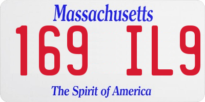 MA license plate 169IL9