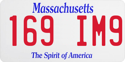MA license plate 169IM9