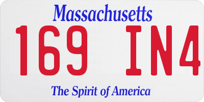 MA license plate 169IN4