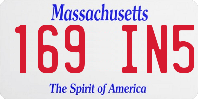 MA license plate 169IN5