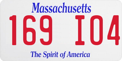 MA license plate 169IO4