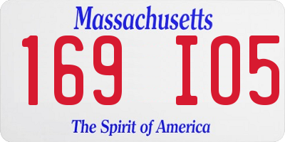 MA license plate 169IO5