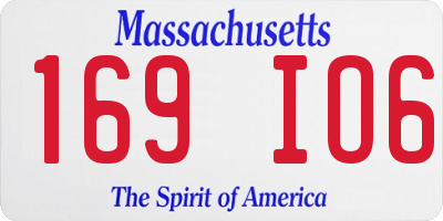 MA license plate 169IO6