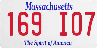 MA license plate 169IO7