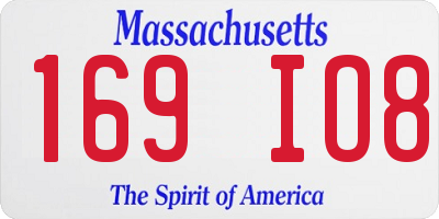 MA license plate 169IO8
