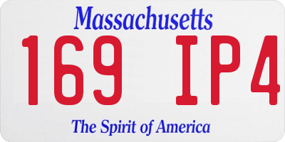 MA license plate 169IP4