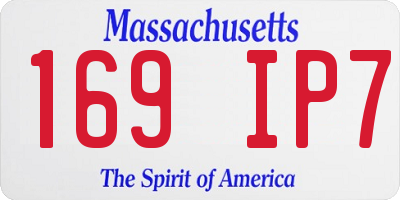 MA license plate 169IP7