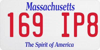 MA license plate 169IP8
