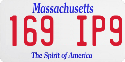 MA license plate 169IP9