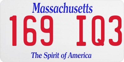 MA license plate 169IQ3