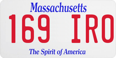 MA license plate 169IR0