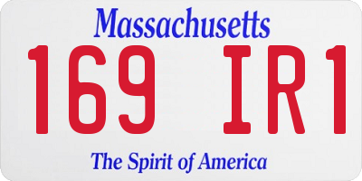 MA license plate 169IR1