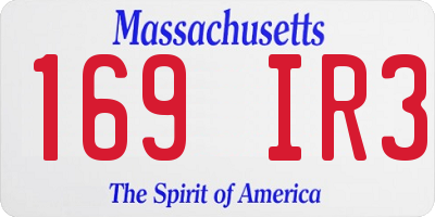 MA license plate 169IR3