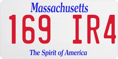 MA license plate 169IR4