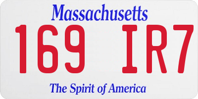 MA license plate 169IR7