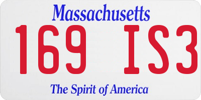 MA license plate 169IS3