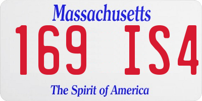 MA license plate 169IS4