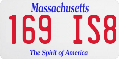 MA license plate 169IS8