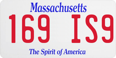 MA license plate 169IS9