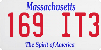 MA license plate 169IT3