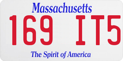 MA license plate 169IT5