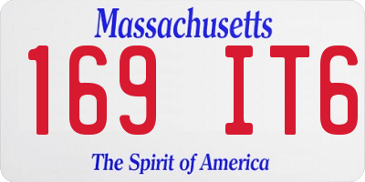 MA license plate 169IT6
