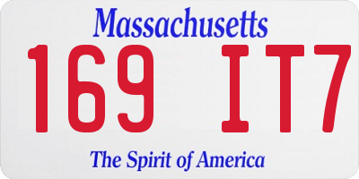 MA license plate 169IT7