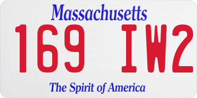 MA license plate 169IW2