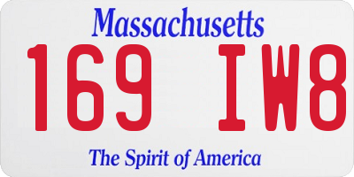 MA license plate 169IW8
