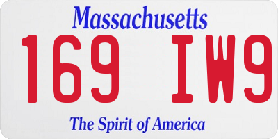 MA license plate 169IW9
