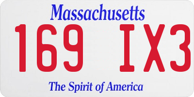 MA license plate 169IX3